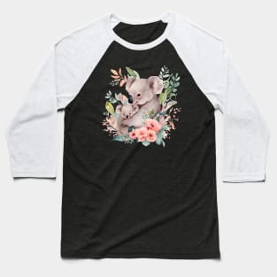 Cute koala with flowers Baseball T-Shirt